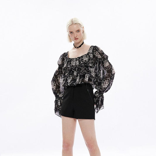 The Baroque Opulence Puff-Sleeve Top