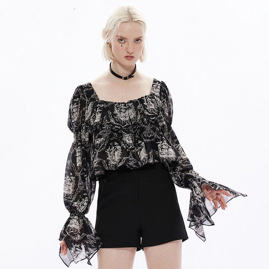 The Baroque Opulence Puff-Sleeve Top