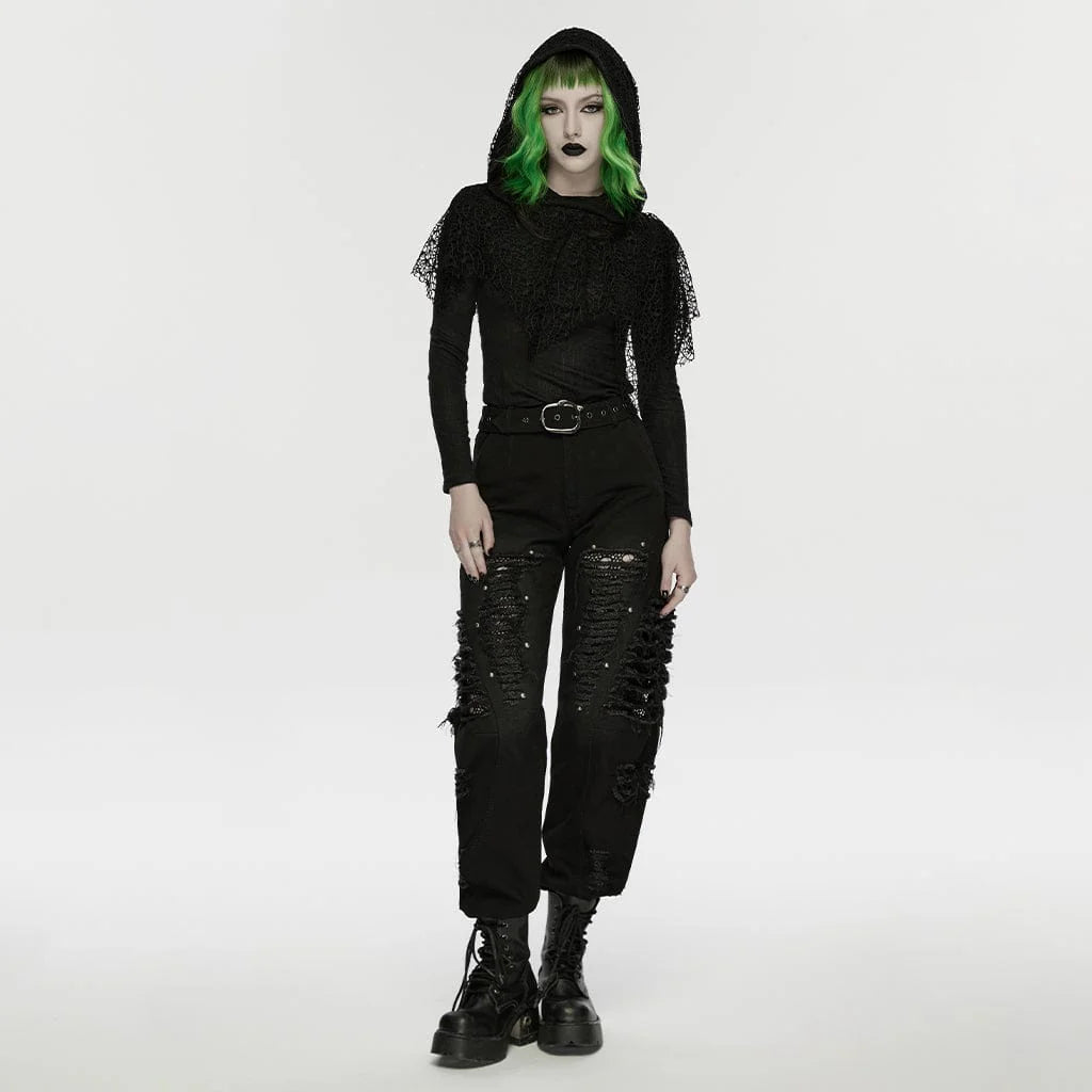 The Decadent Shredded Denim Trouser