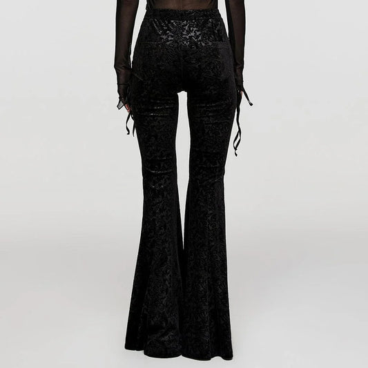 The Obsidian Velvet Lace-Up Flares