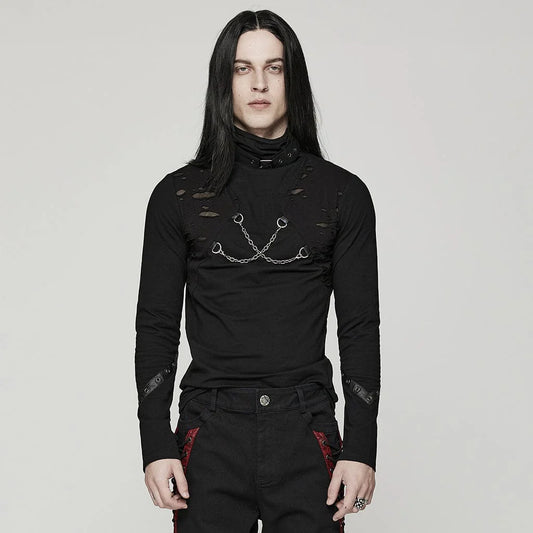 The Riot Stand-Collar Distressed Shirt